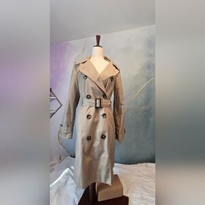 NWOT London Fog Beige Double-Breasted Trench Coat Removable Hood